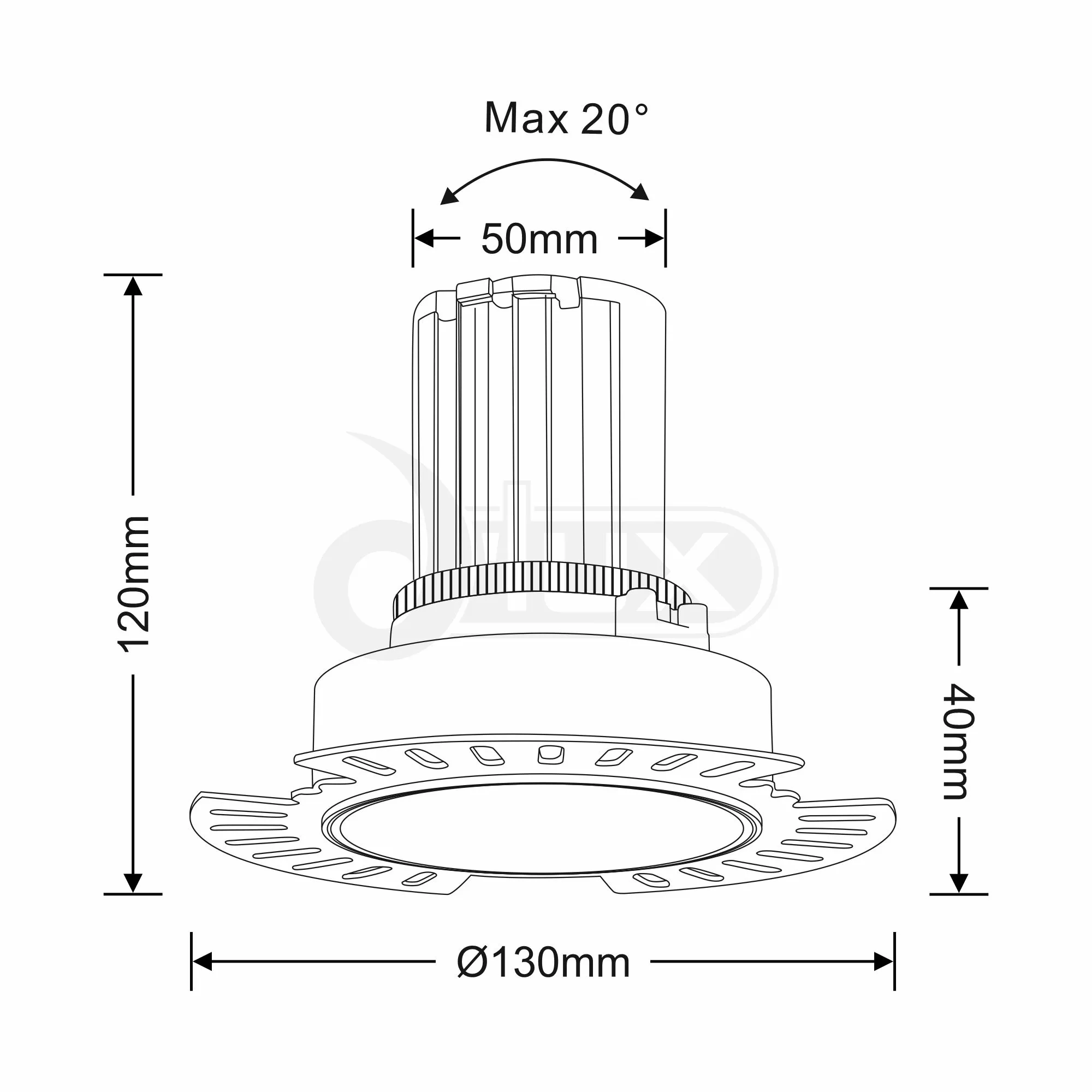 Basy A 10 Tridonic Powered 10W 2700K 710lm 36° CRI>90 LED Engine White Adjustable Recessed Spotlight, IP20 DM200981  Dlux Basy A 10